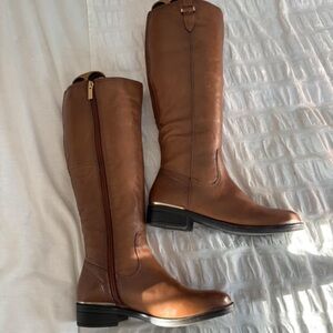 Classic Brown Over the Knee Leather Boots